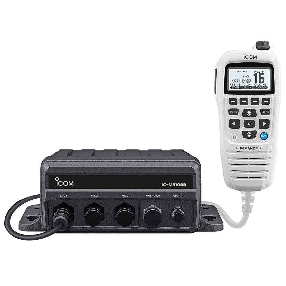 Suncoast Marine and Auto offers Icom M510BB GW 21 Black Box VHF w/White Command Mic 3 Command Mic Ports [M510BB GW 21]