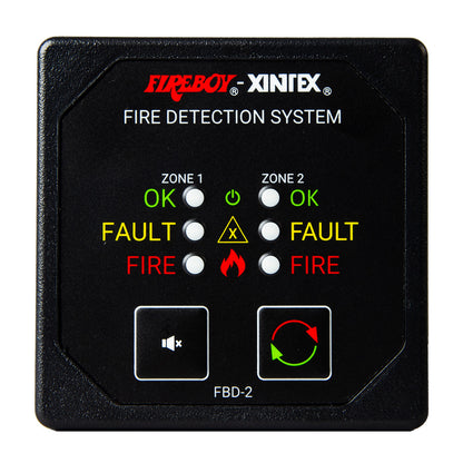 Suncoast Marine and Auto offers Fireboy-Xintex Two Zone Detection Alarm Panel - 2-5/8" Display - 12/24V DC [FBD-2-R]