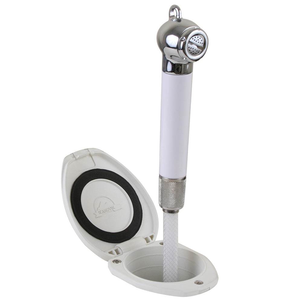 Suncoast Marine and Auto offers Scandvik Recessed Shower w/6 White Hose - Push-Button [12106P]