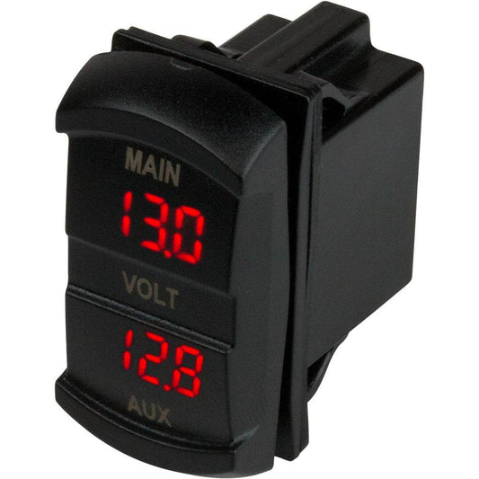 Suncoast Marine and Auto offers Sea-Dog Dual Volt Meter Rock Switch 10V-48VDC [421636-1]