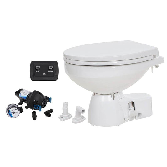 Suncoast Marine and Auto offers Jabsco Quiet Flush E2 Raw Water Toilet Regular Bowl - 24V Soft Close Lid [38245-4194RSP]