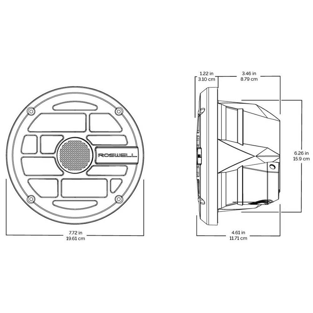 Suncoast Marine and Auto offers Roswell R Series 6.5 Marine Speakers - Anthracite Grille - 60W RMS 120W Peak Power [C920-1902]