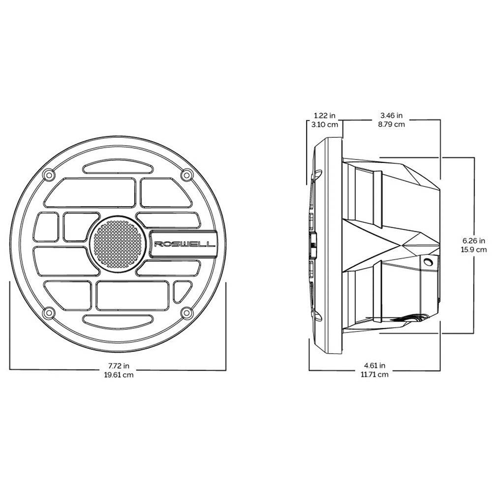 Suncoast Marine and Auto offers Roswell R Series 7.7 Marine Speakers - Anthracite Grille - 80W RMS 160W Peak Power [C920-1912]