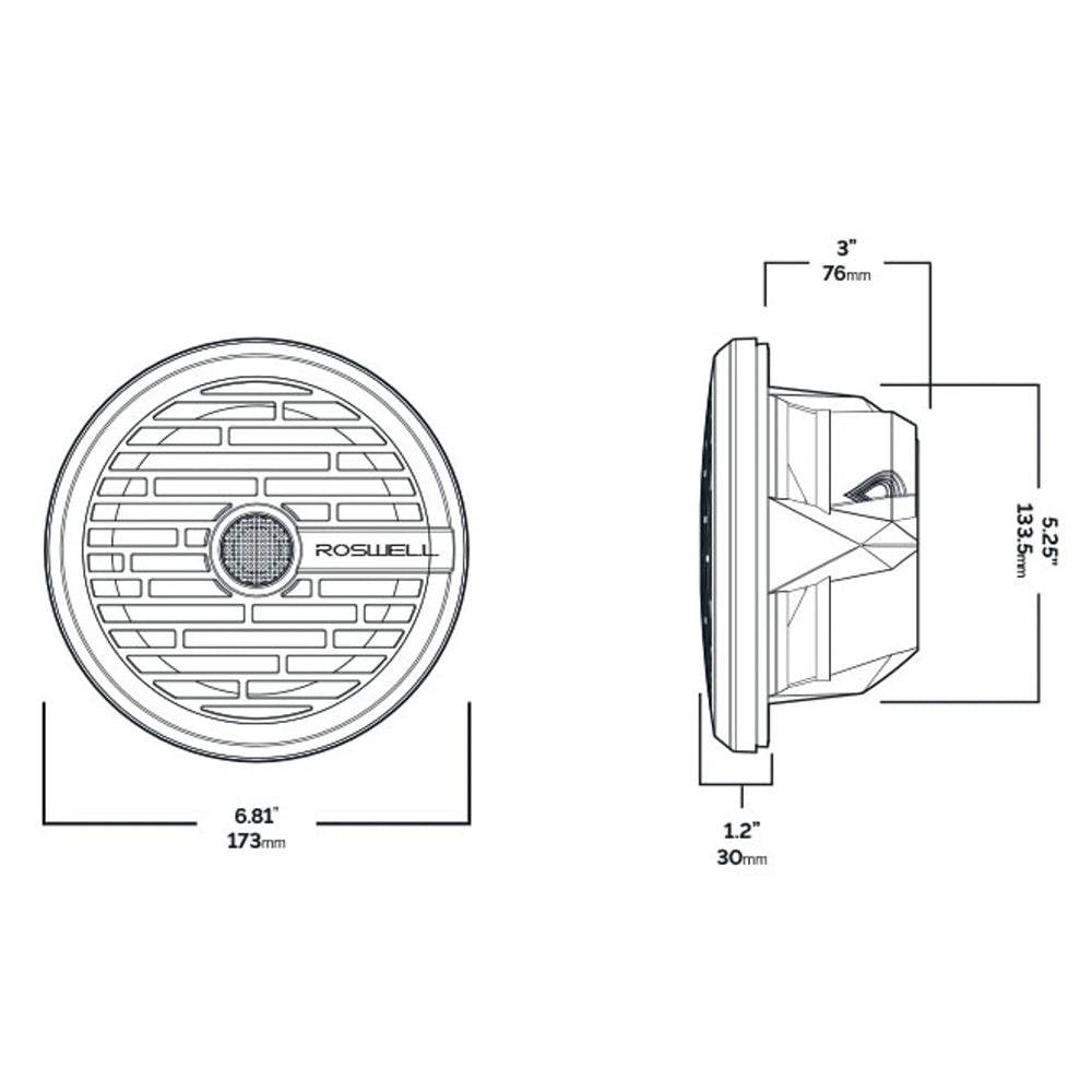 Suncoast Marine and Auto offers Roswell R1 6.5 Marine Speakers - Black - 80W RMS 160W Peak Power [C920-1601]