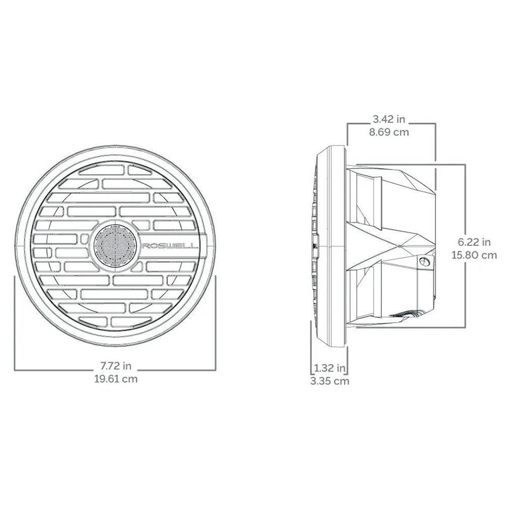 Suncoast Marine and Auto offers Roswell R1 7.7 Marine Speakers - White - 90W RMS 180W Peak Power [C920-21140]