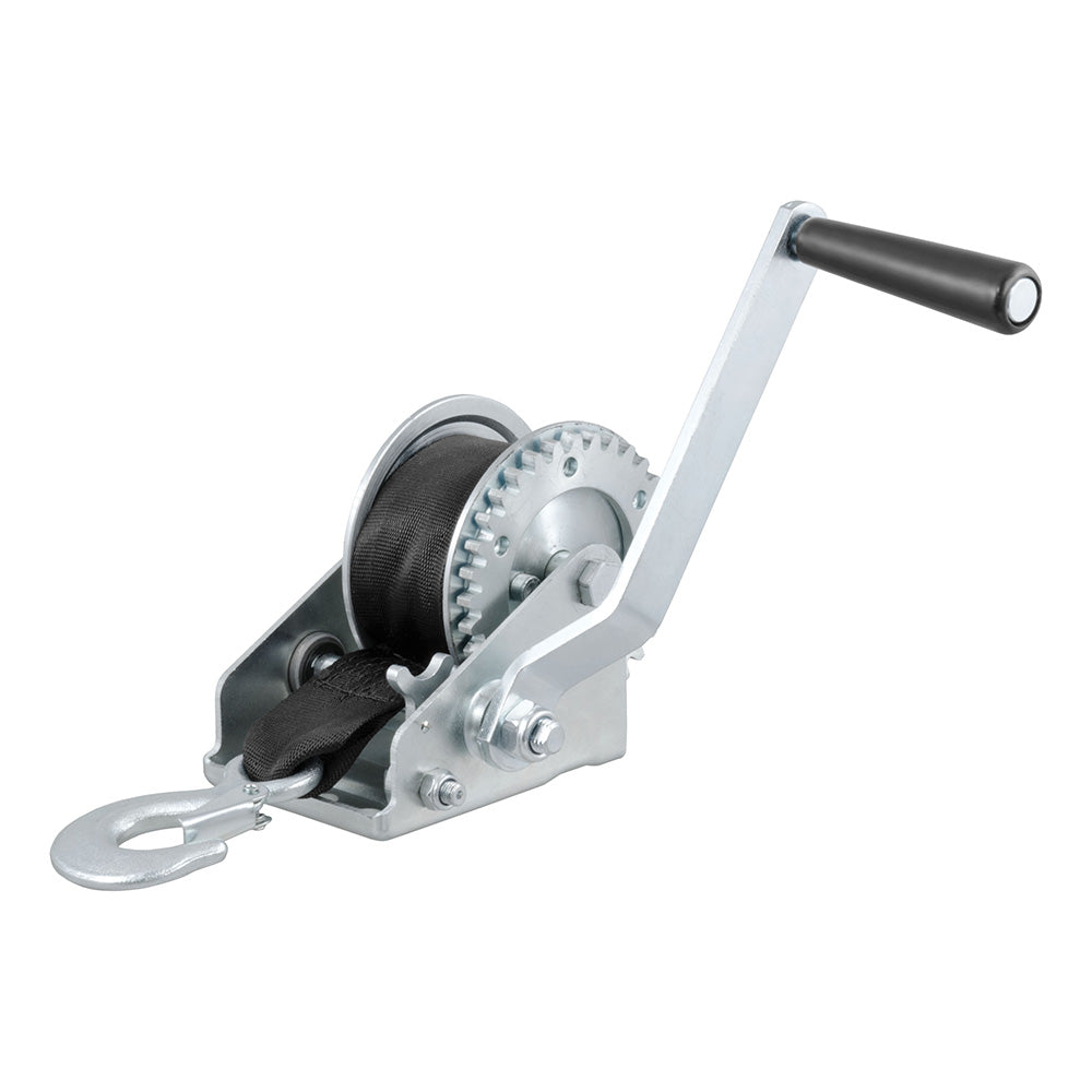 Suncoast Marine and Auto offers CURT Hand Crank 900 lb. Winch w/15 Strap 6-1/2" Handle [29433]