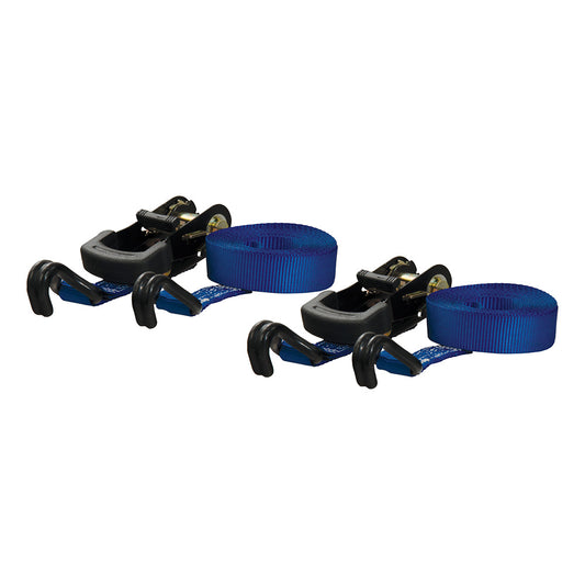 Suncoast Marine and Auto offers CURT 16 Blue Cargo Straps w/"J" Hooks - 733 lbs - 2 Pack [83020]