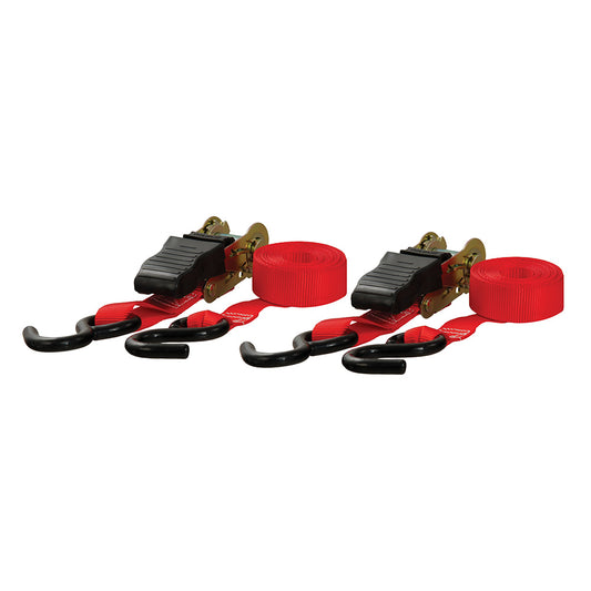 Suncoast Marine and Auto offers CURT 10 Red Cargo Straps w/"S" Hooks - 500 lbs - 2 Pack [83001]