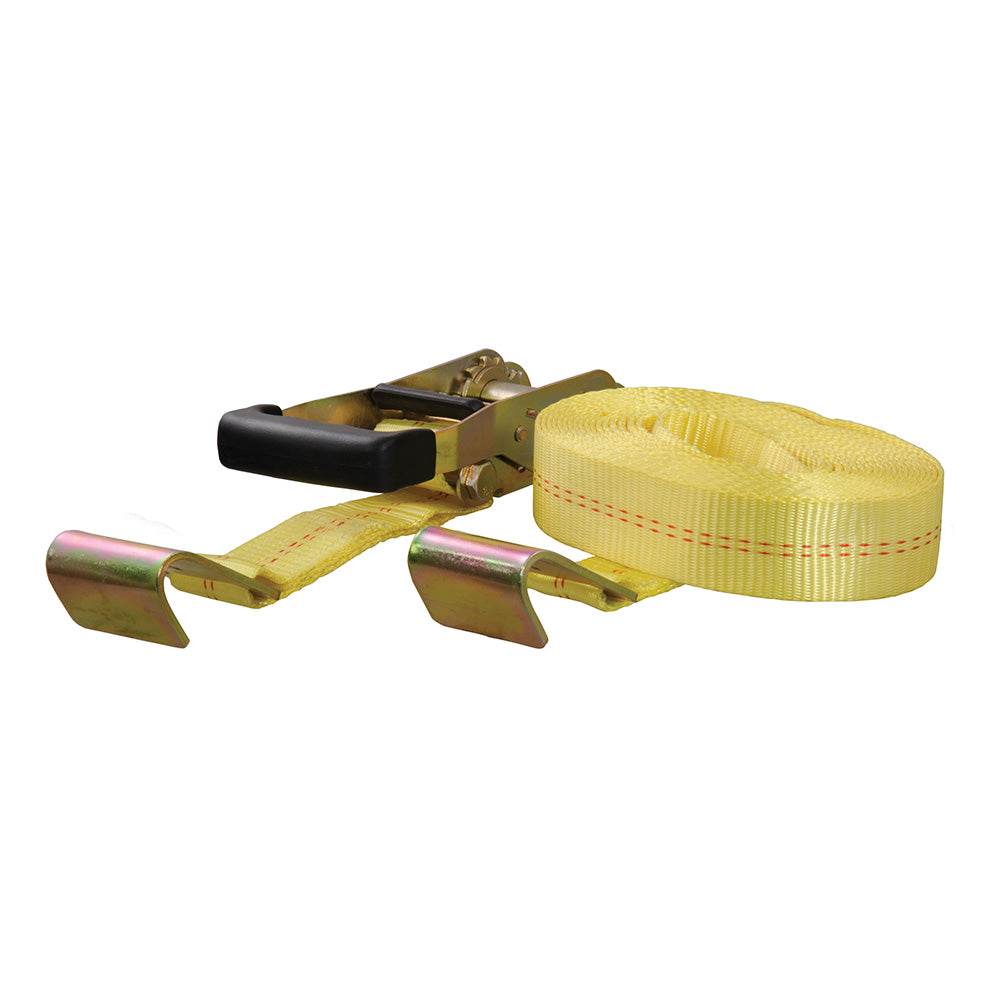 Suncoast Marine and Auto offers CURT 27 Yellow Cargo Strap w/Flat Hooks - 3,333 lbs [83048]