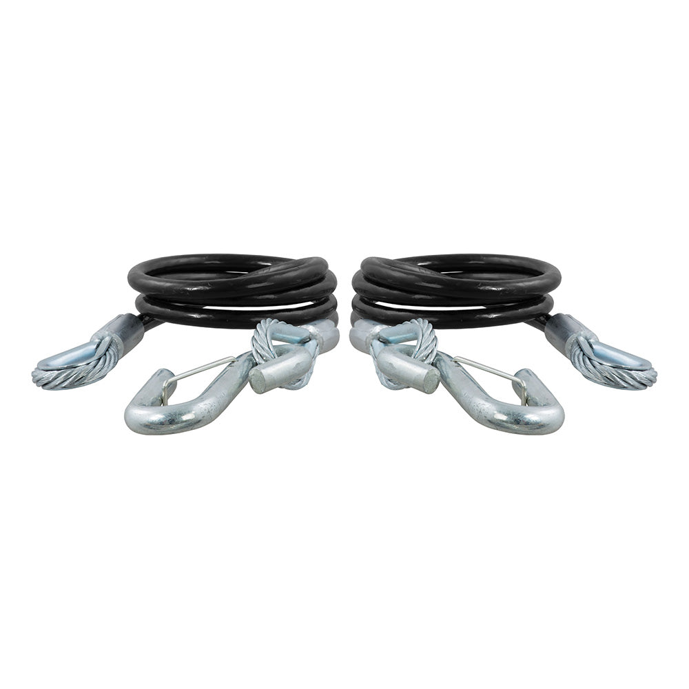 Suncoast Marine and Auto offers CURT 44-1/2" Safety Cables w/2 Snap Hooks - 5,000 lbs. - Vinyl Coated - 2 Pack [80151]