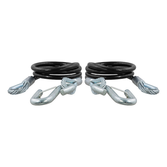 Suncoast Marine and Auto offers CURT 44-1/2" Safety Cables w/2 Snap Hooks - 5,000 lbs. - Vinyl Coated - 2 Pack [80151]