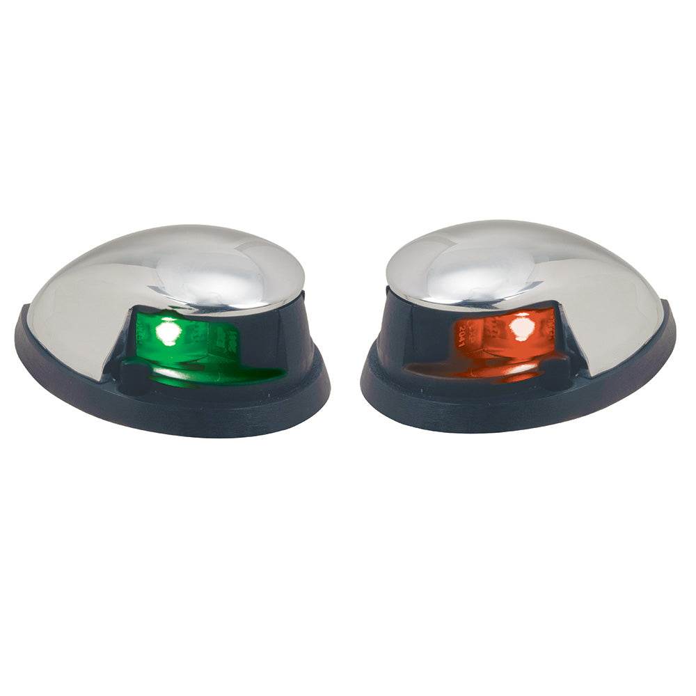 Suncoast Marine and Auto offers Perko Red/Green Horizontal Mount Side Lights - Pair - Chrome Plated Zinc [0648DP0CHR]