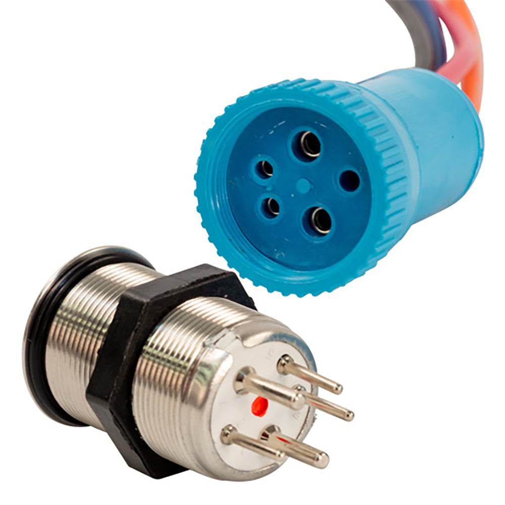 Suncoast Marine and Auto offers Bluewater 22mm Push Button Switch - Off/On Contact - Blue/Red LED - 1' Lead [9059-1113-1]