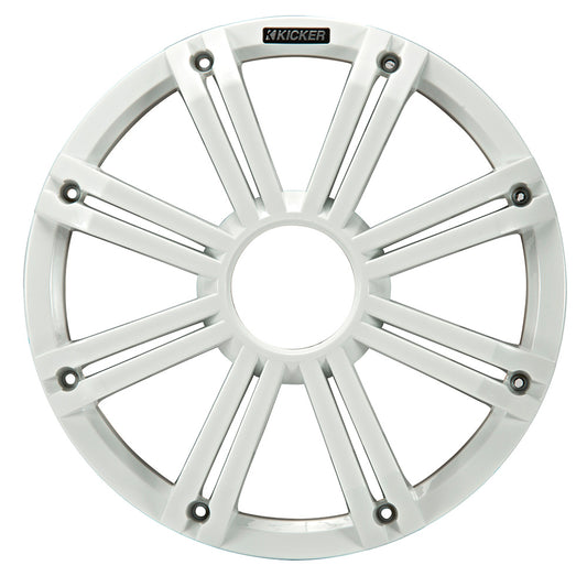 Suncoast Marine and Auto offers KICKER KMG12 12" Grille f/KM12 KMF12 Subwoofers - White, LED Lighting [45KMG12W]