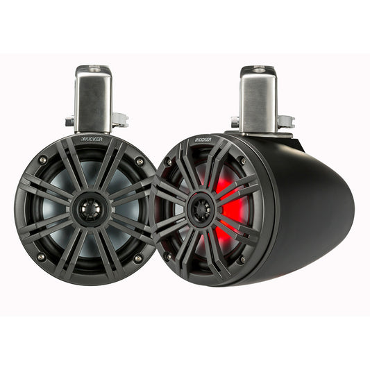 Suncoast Marine and Auto offers KICKER KMTC65 6.5" LED Coaxial Tower System - Black w/Charcoal Grille [45KMTC65]