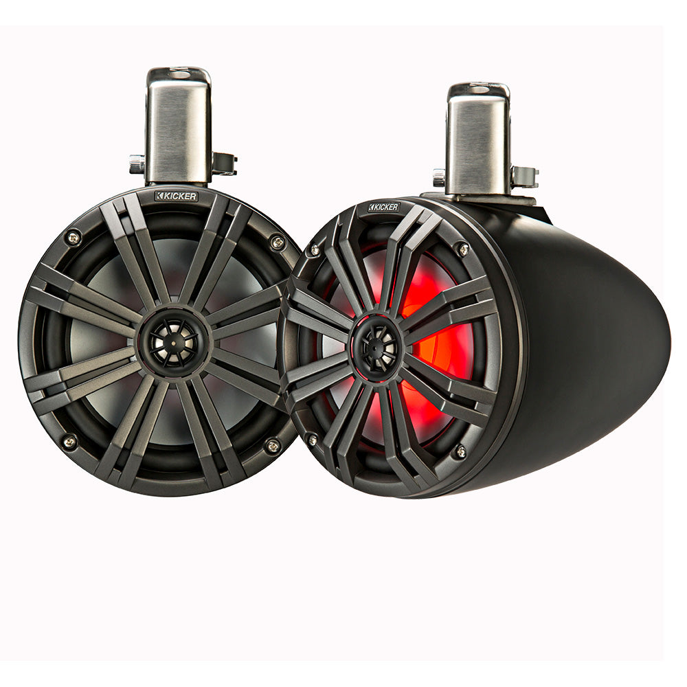 Suncoast Marine and Auto offers KICKER KMTC8 8" LED Coaxial Tower System - Black w/Charcoal Grille [45KMTC8]