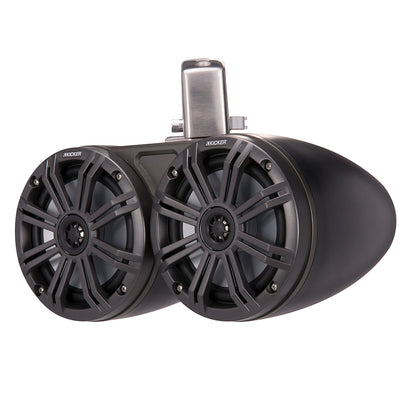 Suncoast Marine and Auto offers KICKER KMTC65 6.5" LED Coaxial Dual Tower System - Black w/Charcoal Grille [45KMTDC65]