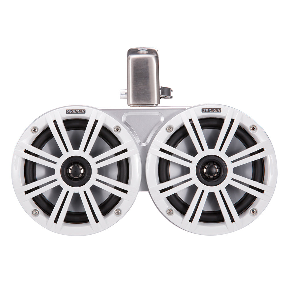 Suncoast Marine and Auto offers KICKER KMTC65 6.5" LED Coaxial Dual Tower System - White w/White Grille [45KMTDC65W]