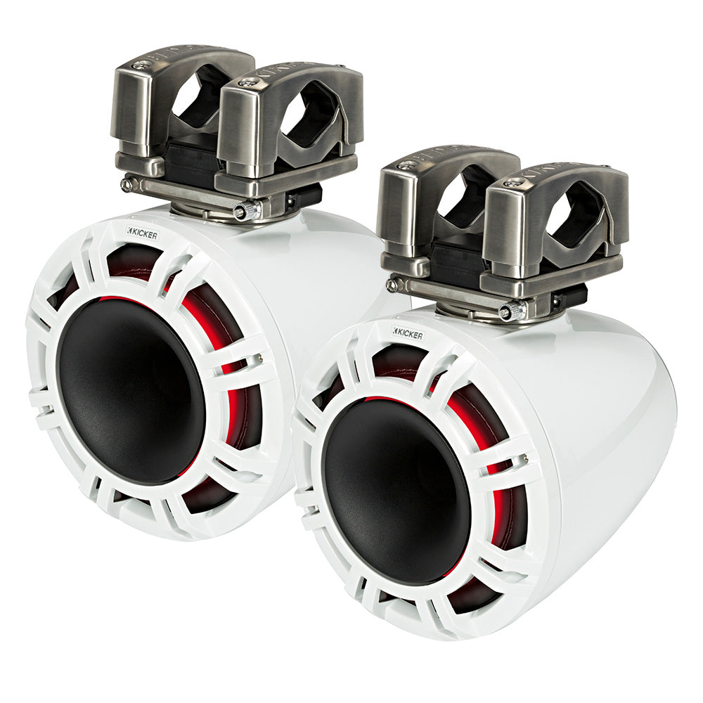 Suncoast Marine and Auto offers KICKER KMTC9 9" Horn Loaded Tower System - 4-Ohm, White [44KMTC94W]