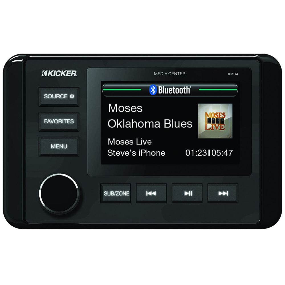 Suncoast Marine and Auto offers KICKER KMC4 Weather-Resistant Gauge-Style Media Center w/Bluetooth [46KMC4]