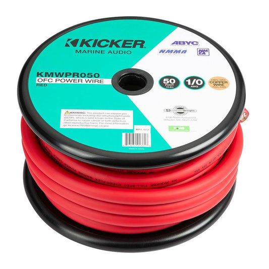 Suncoast Marine and Auto offers KICKER KMWPR050 50' 1/0AWG Power Wire - Red [47KMWPR050]