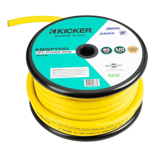 Suncoast Marine and Auto offers KICKER KMWPY050 50' 1/0AWG Power Wire - Yellow [47KMWPY050]