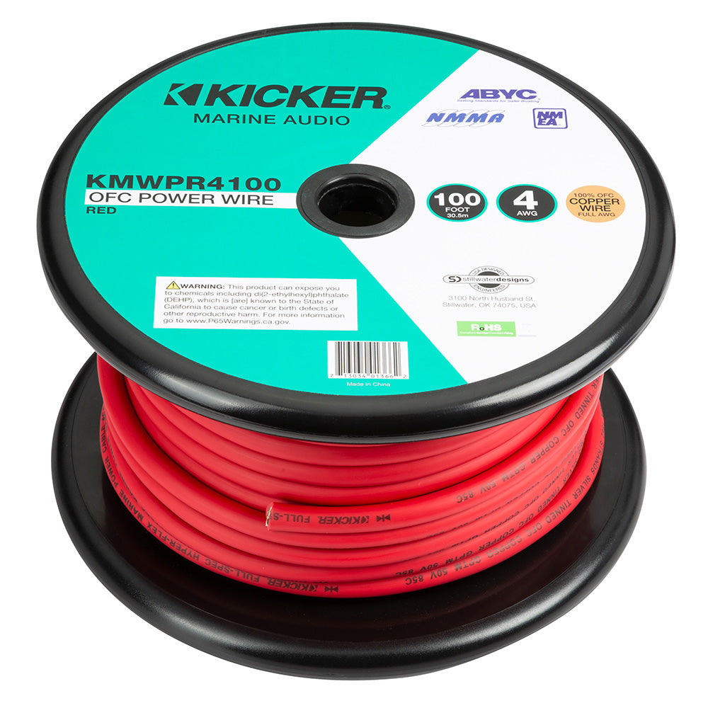 Suncoast Marine and Auto offers KICKER KMWPR4100 100' 4AWG Power Wire - Red [47KMWPR4100]