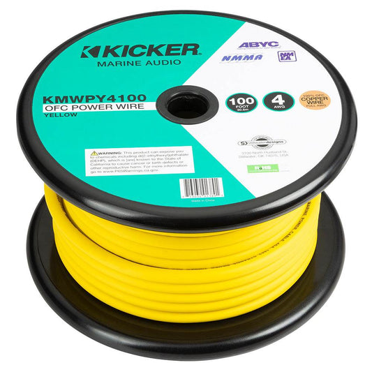 Suncoast Marine and Auto offers KICKER KMWPY4100 100' 4AWG Power Wire - Yellow [47KMWPY4100]