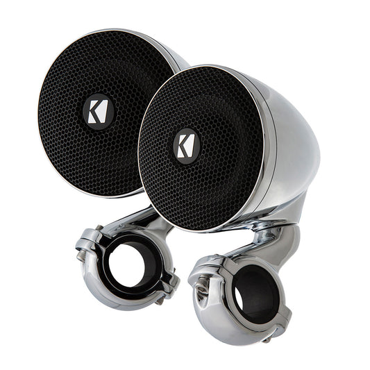 Suncoast Marine and Auto offers KICKER PSM 3" Weather-Proof Mini Enclosed Speaker Pair - 4-Ohm, Chrome [47PSM34]