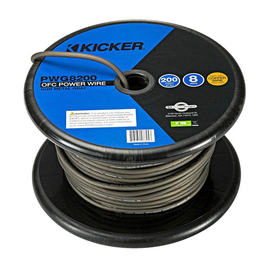 Suncoast Marine and Auto offers KICKER PWG8200 200' 8AWG Power Wire - Grey [46PWG8200]