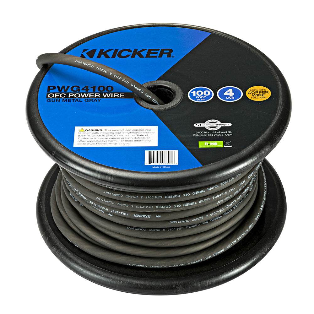 Suncoast Marine and Auto offers KICKER PWG4100 100' 4AWG Power Wire - Grey [46PWG4100]