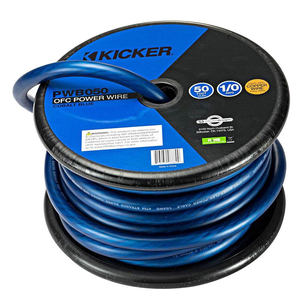 Suncoast Marine and Auto offers KICKER PWB050 50' 1/0AWG Power Wire - Blue [46PWB050]