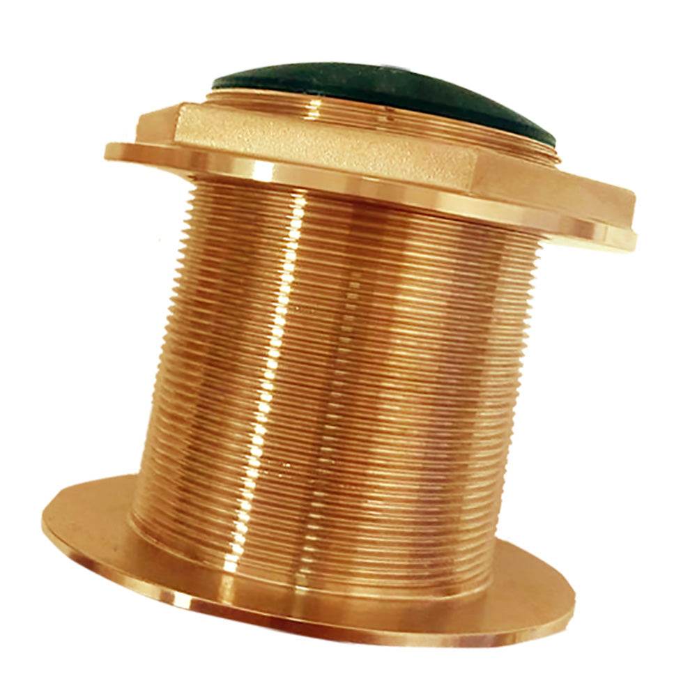 Suncoast Marine and Auto offers Echonautics Bronze Low-Profile Thru-Hull Medium-Frequency CHIRP Transducer - 1kW, 18 Tilt, 85-135kHz [BT87M1KW-18]