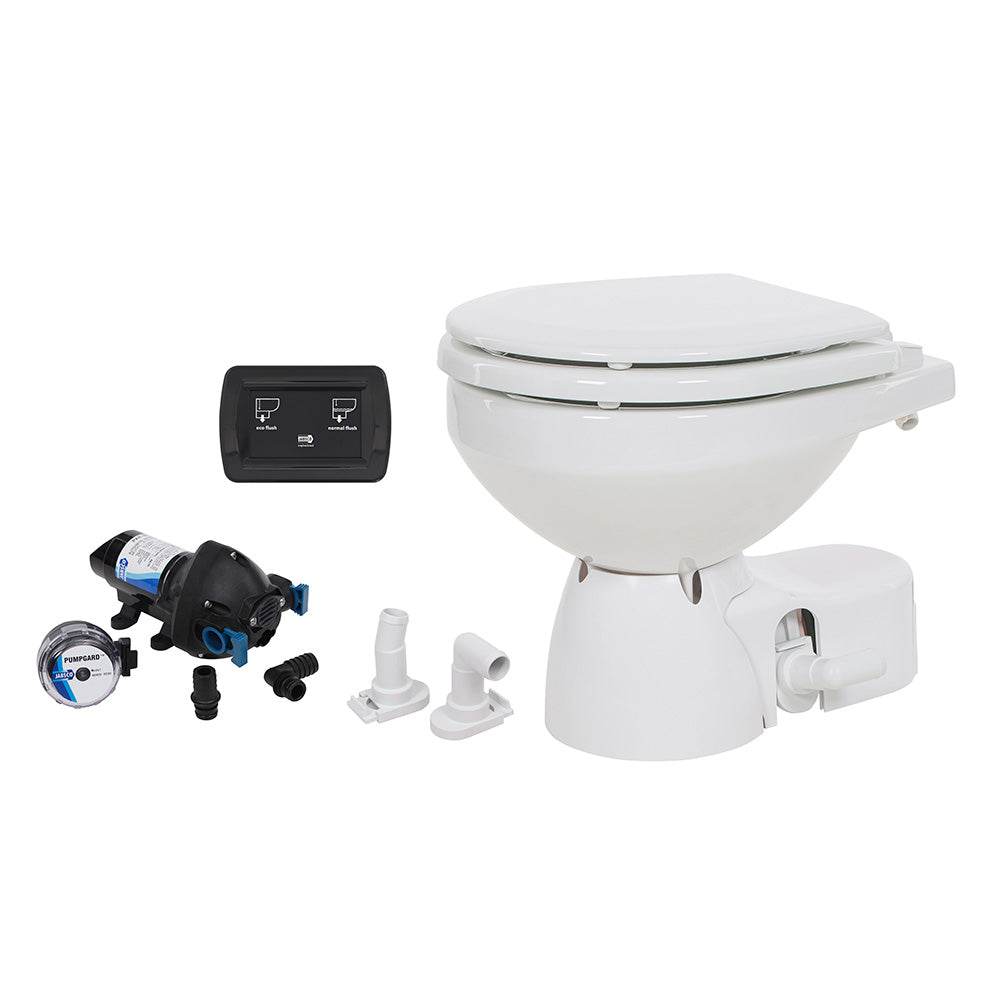 Suncoast Marine and Auto offers Jabsco Quiet Flush E2 Raw Water Toilet Compact Bowl - 12V - Soft Close Lid [38245-3092RSP]