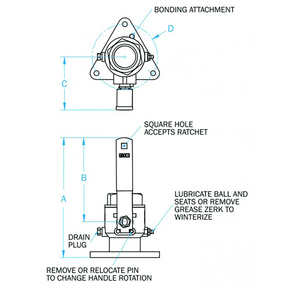 Suncoast Marine and Auto offers GROCO 2-1/2" Bronze Tri-Flanged Ball Valve/Seacock [FBV-2500]