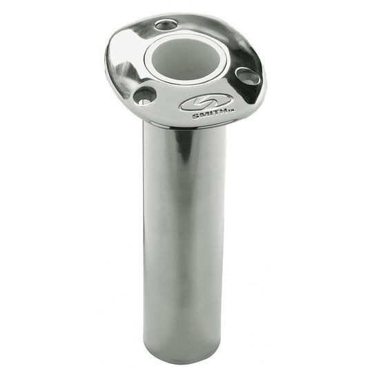 Suncoast Marine and Auto offers C.E. Smith Flush Mount Rod Holder - 0 Degree 9" Depth - Stainless Steel - Cast Bottom - White Vinyl Liner [53670CA]