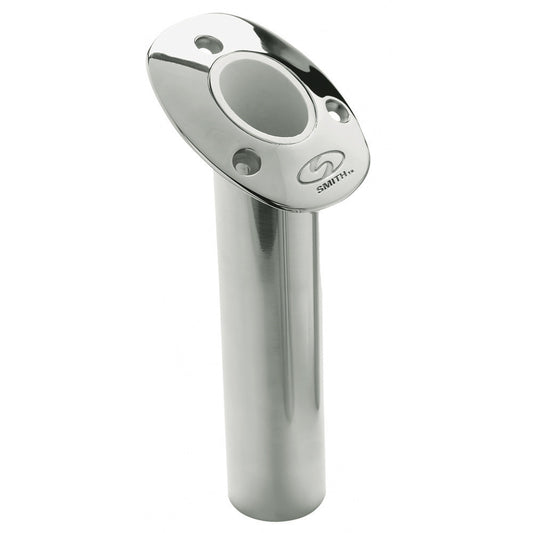 Suncoast Marine and Auto offers C.E. Smith Flush Mount Rod Holder - 30 Degree 9" Depth - Stainless Steel - Cast Bottom - White Vinyl Liner [53672CA]