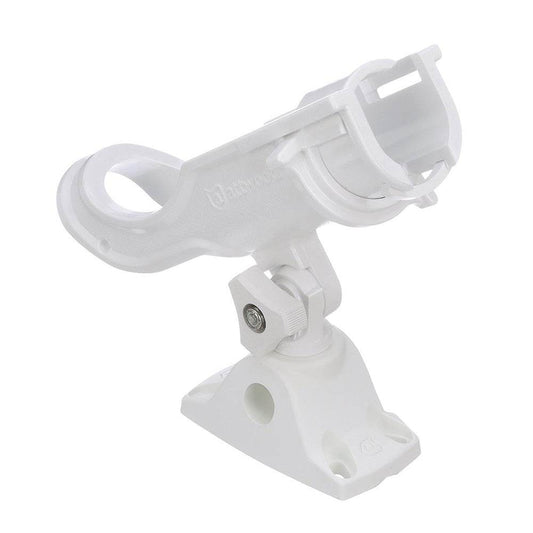 Suncoast Marine and Auto offers Attwood Heavy-Duty Adjustable Rod Holder w/Combo Mount - White [5009W4]