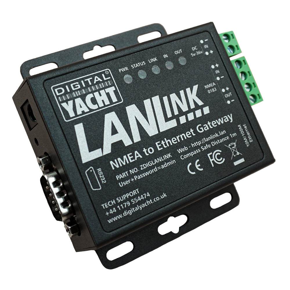 Suncoast Marine and Auto offers Digital Yacht LANLink NMEA 0183 To Ethernet Gateway [ZDIGLANLINK]