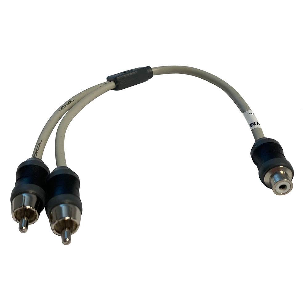 Suncoast Marine and Auto offers Marine Audio Adapter RCA Twisted Pair Y Adapter - 1 Female to 2 Male [VMCRCA1F2M]