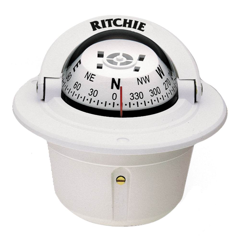 Suncoast Marine and Auto offers Ritchie F-50W Explorer Compass - Flush Mount - White [F-50W]