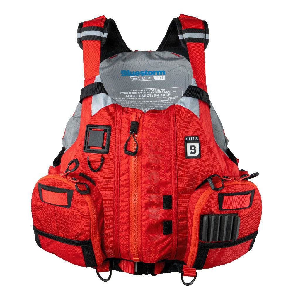 Suncoast Marine and Auto offers Bluestorm Kinetic Kayak Fishing Vest - Nitro Red - S/M [BS-409-RED-S/M]