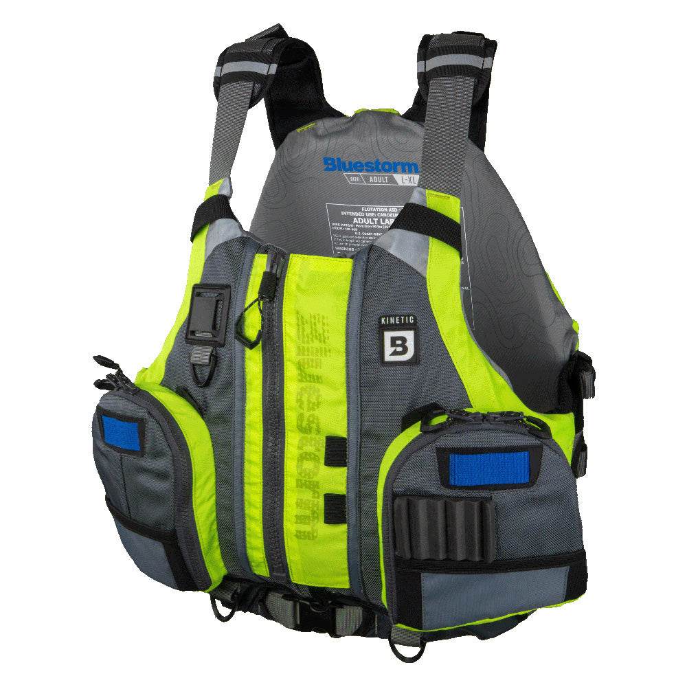 Suncoast Marine and Auto offers Bluestorm Kinetic Kayak Fishing Vest - Hi-Vis - S/M [BS-409-HVS-S/M]