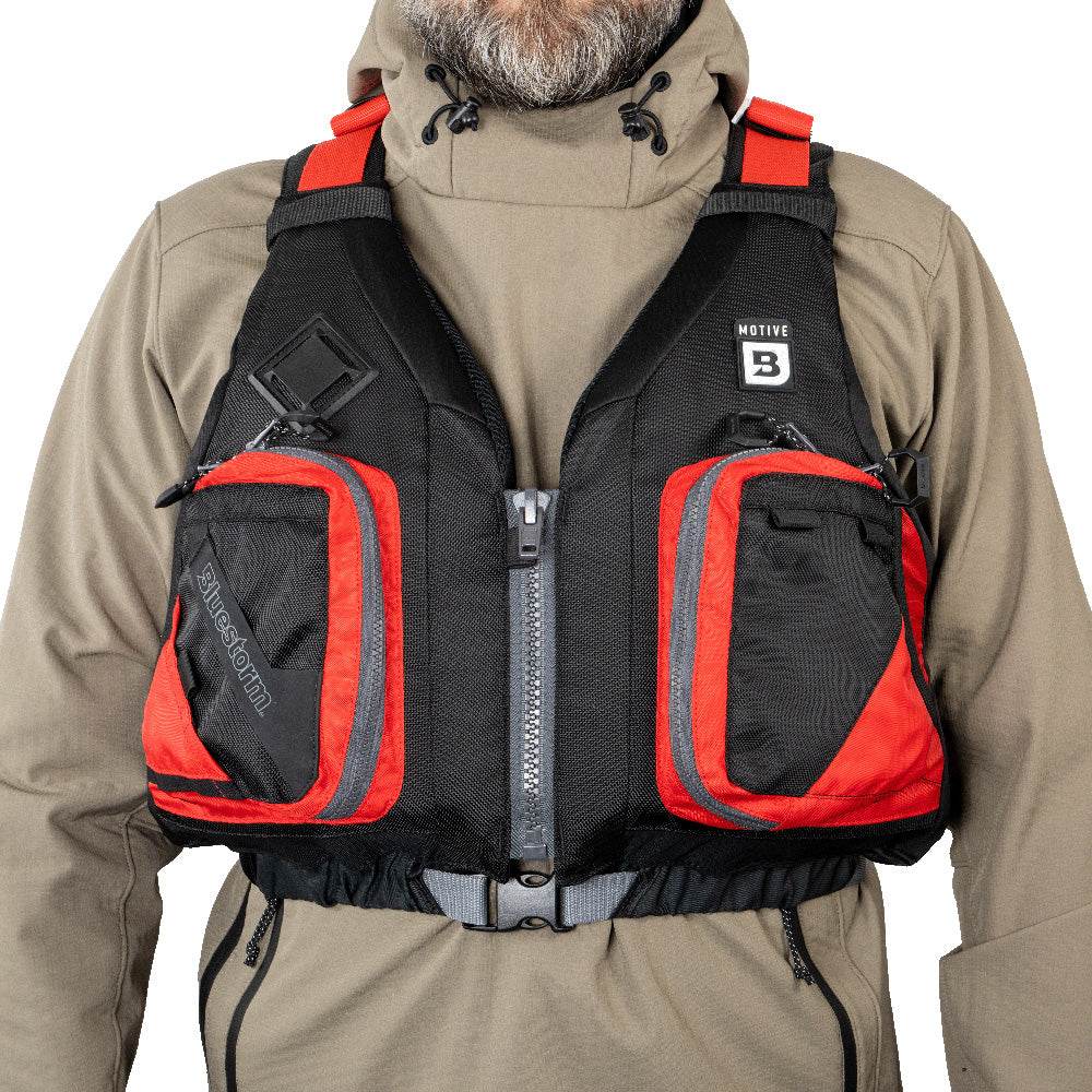 Suncoast Marine and Auto offers Bluestorm Motive Kayak Fishing Vest - Nitro Red - S/M [BS-248-RDD-S/M]