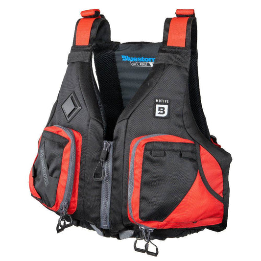 Suncoast Marine and Auto offers Bluestorm Motive Kayak Fishing Vest - Nitro Red - S/M [BS-248-RDD-S/M]