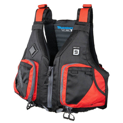 Suncoast Marine and Auto offers Bluestorm Motive Kayak Fishing Vest - Nitro Red - L/XL [BS-248-RDD-L/XL]