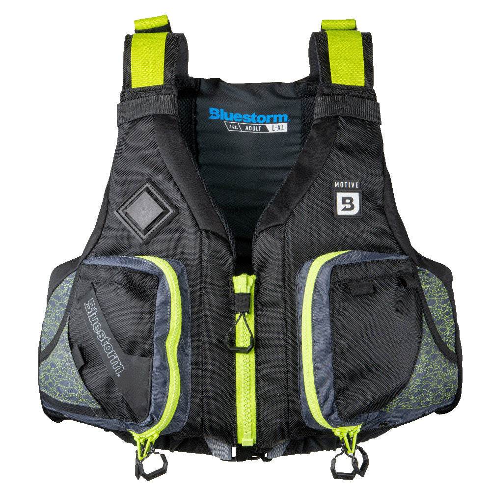 Suncoast Marine and Auto offers Bluestorm Motive Kayak Fishing Vest - Hi-Vis - S/M [BS-248-HVS-S/M]