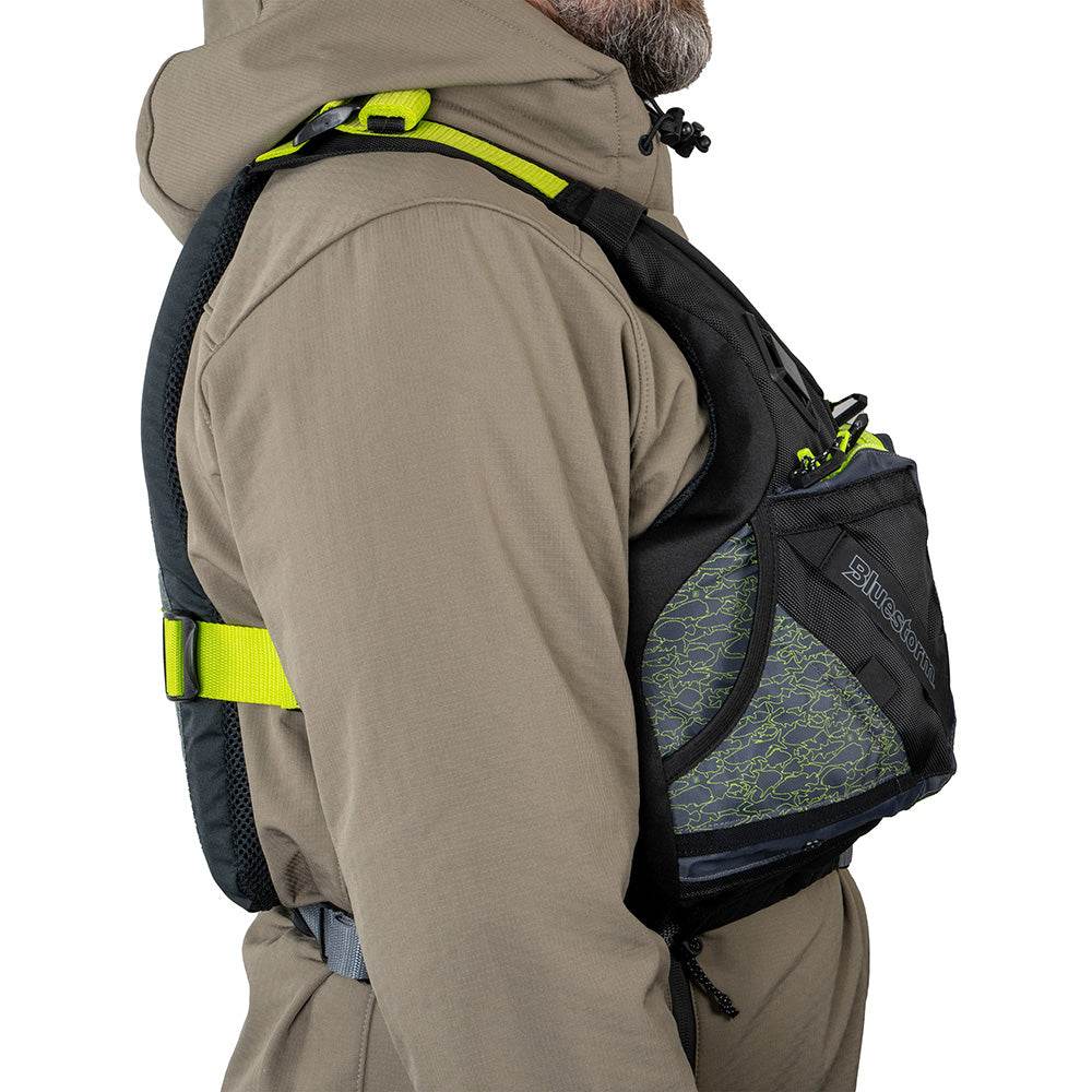 Suncoast Marine and Auto offers Bluestorm Motive Kayak Fishing Vest - Hi-Vis - S/M [BS-248-HVS-S/M]