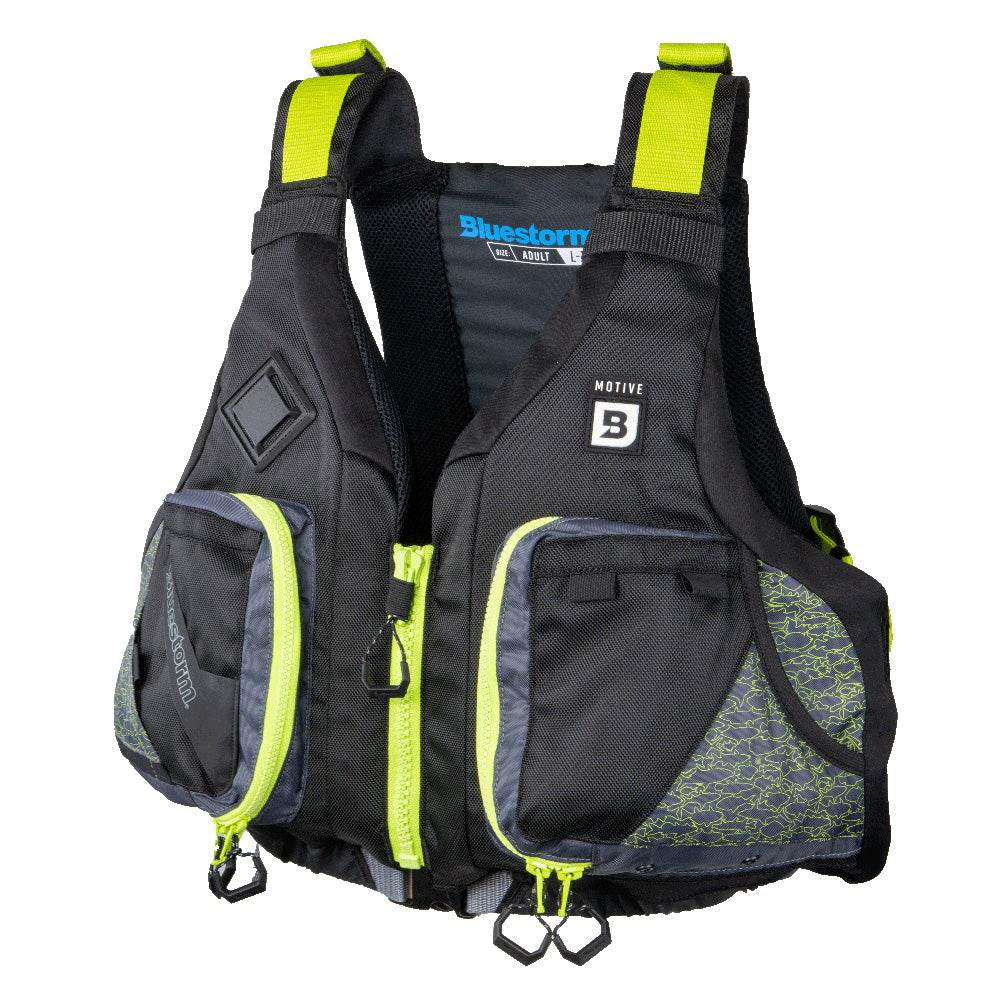 Suncoast Marine and Auto offers Bluestorm Motive Kayak Fishing Vest - Hi-Vis - S/M [BS-248-HVS-S/M]