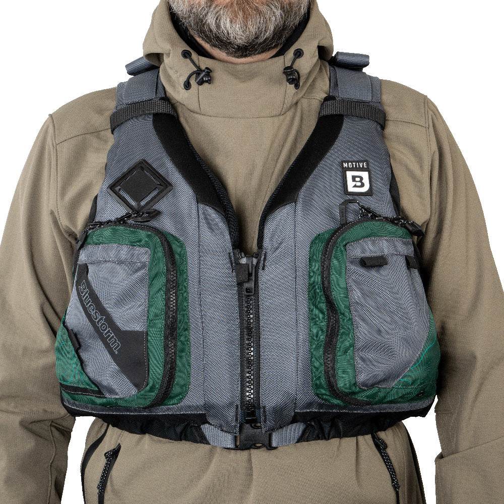 Suncoast Marine and Auto offers Bluestorm Motive Kayak Fishing Vest - Hunter Green - S/M [BS-248-HNT-S/M]